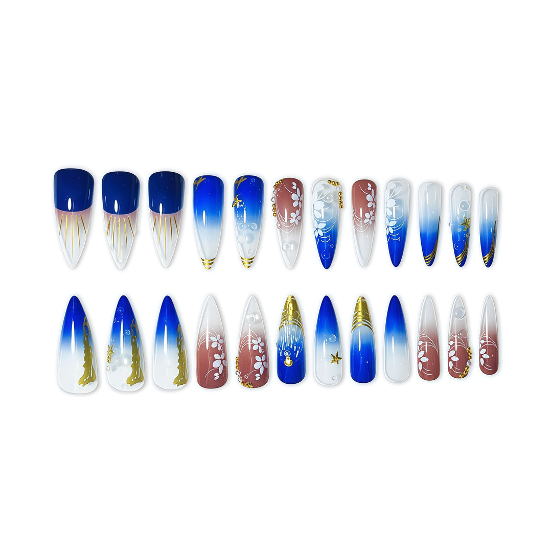 Artistic Long Stiletto Nail Extensions Bowlift