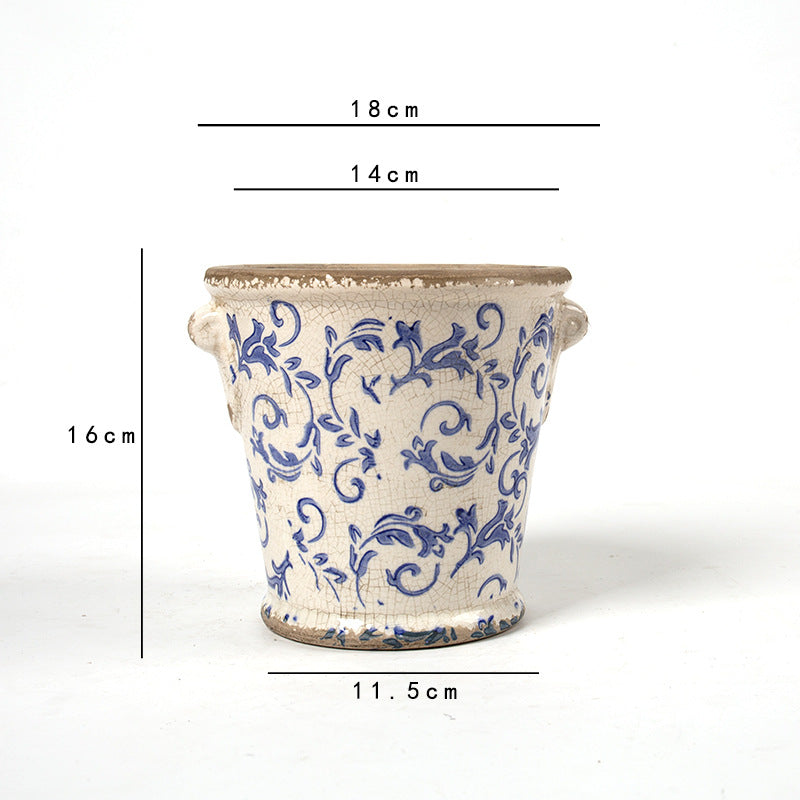 Decorative flower pot with floral embellishments Bowlift