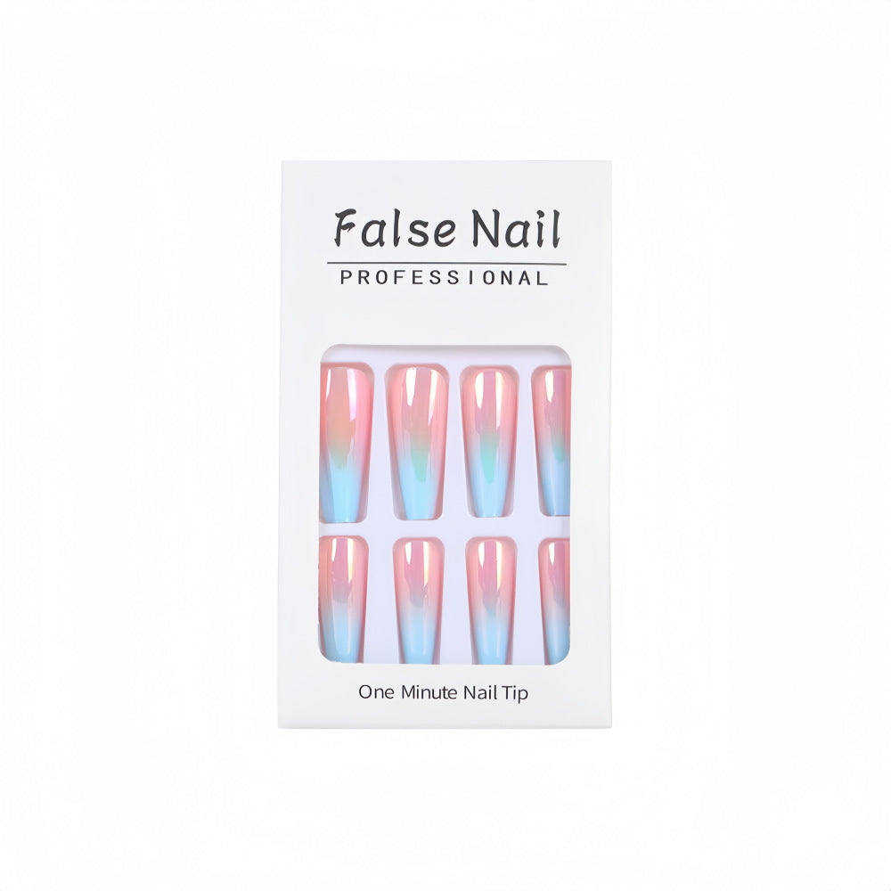Artificial nails in modern glitter gradient design Bowlift