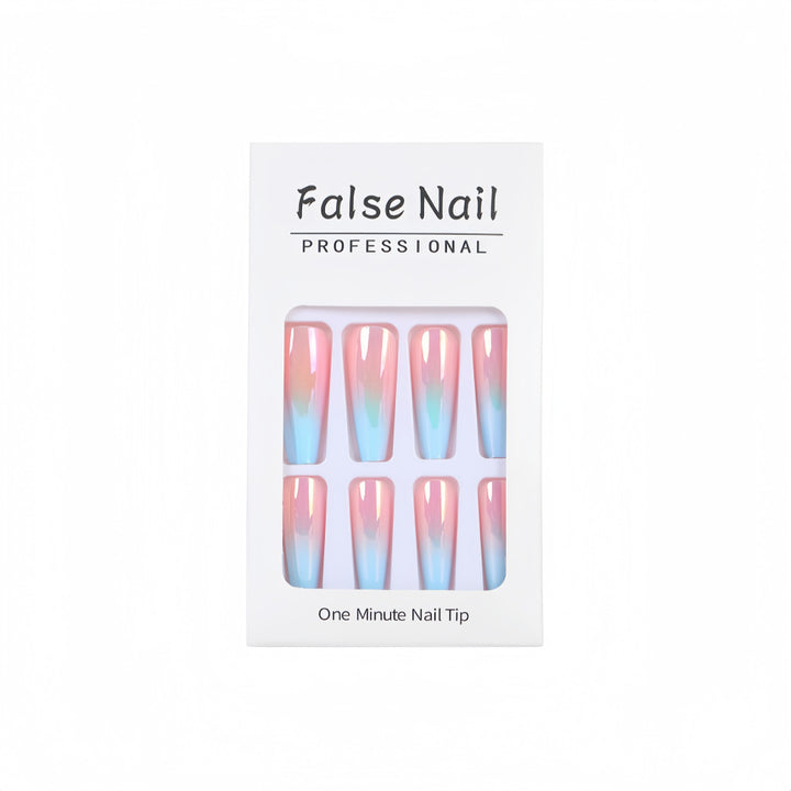 Artificial nails in modern glitter gradient design Bowlift