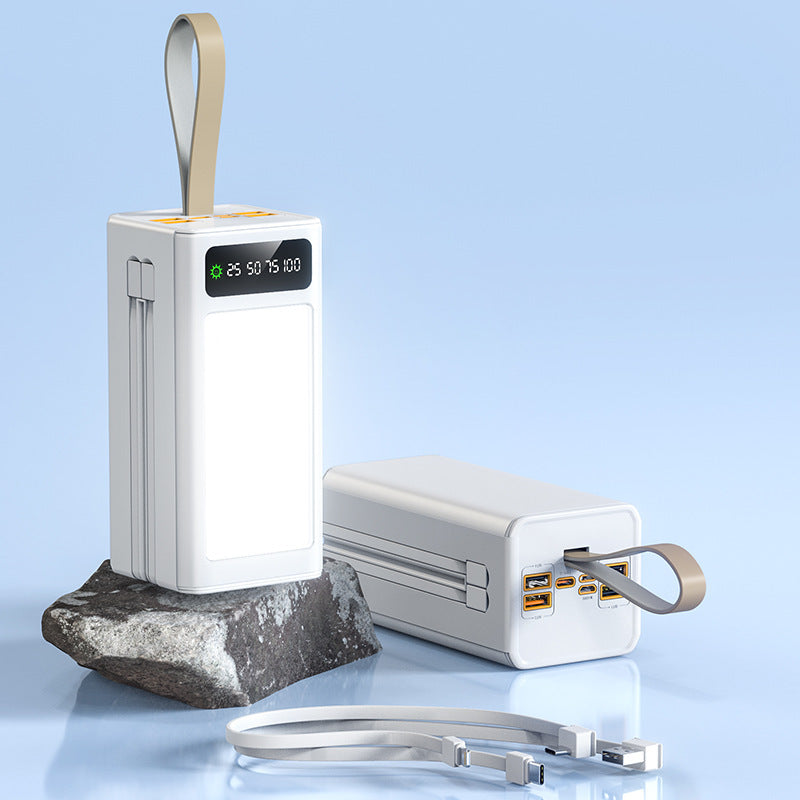 High-tech power bank with integrated LED lighting and multifunctional cable system Bowlift