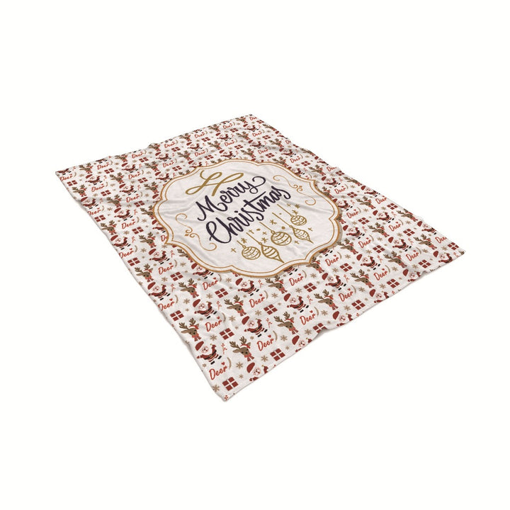 Festive Holiday-Themed Fleece Throw Blanket