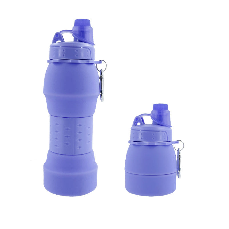 Women's collapsible silicone drinking bottle with practical clip Bowlift