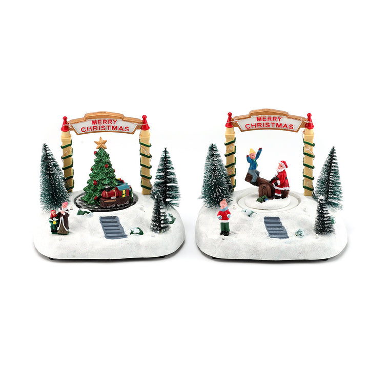 LED Light-Up Christmas Village Figurine Bowlift