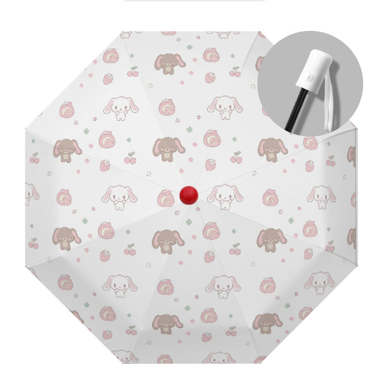 Women's Automatic Folding Umbrella with Playful Animal Design Bowlift