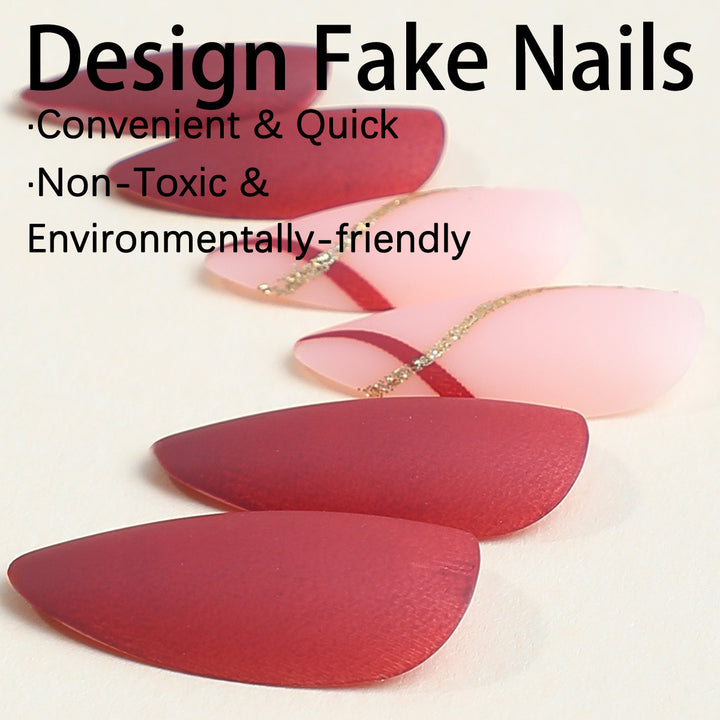 Elegant artificial nail set with matte finish and glamorous accents Bowlift
