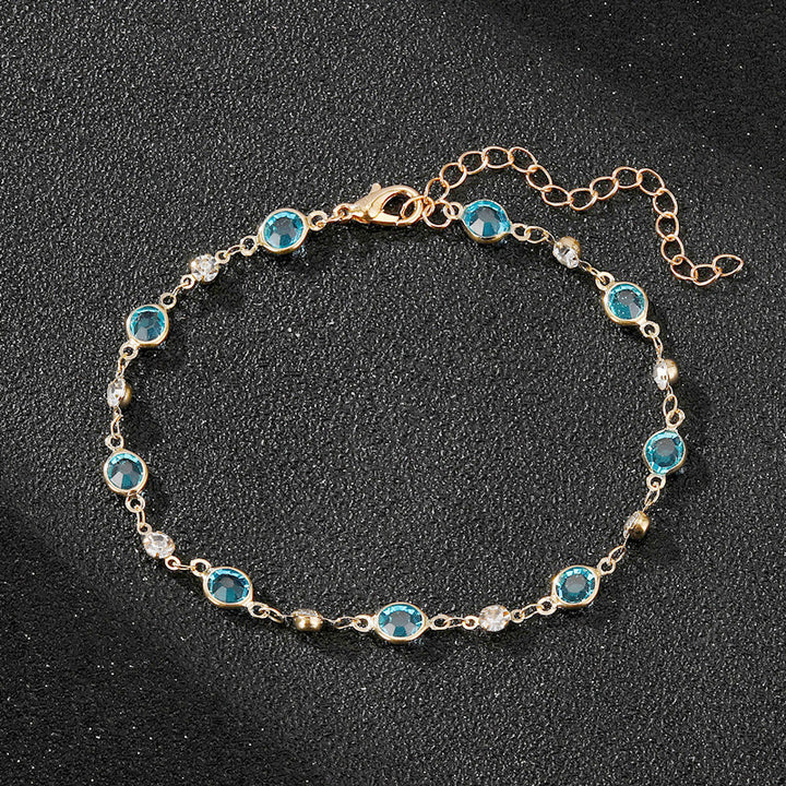 Elegant Rhinestone Chain Anklet Bowlift
