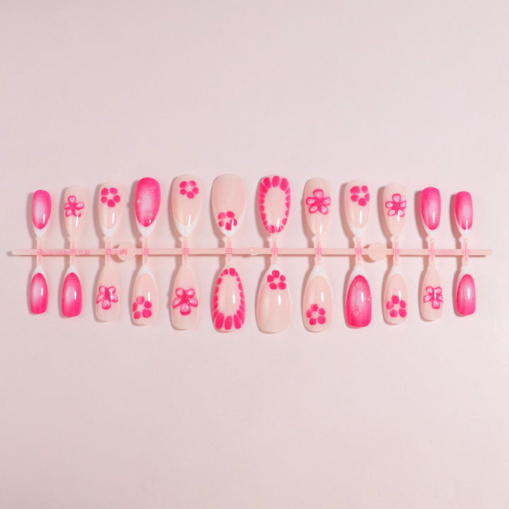 Premium Press-On Nail Set with Decorative Accents Bowlift
