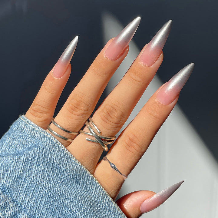 Glamorous Long Stiletto Press-On Nails Bowlift