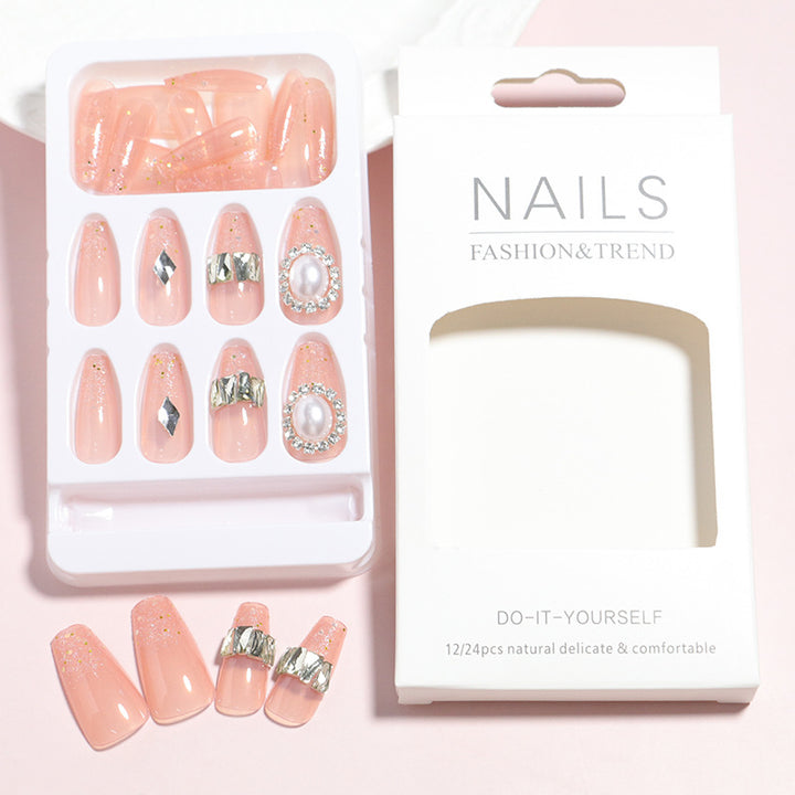 Decorative Press-On Nail Set with 3D Accents Bowlift