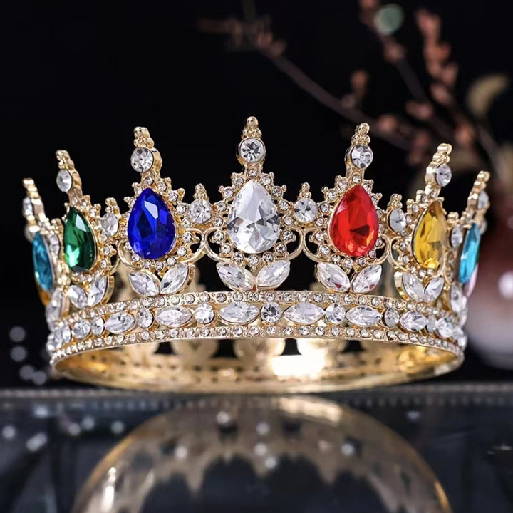 Ladies Luxurious Festive Crown with Shining Gemstones Bowlift