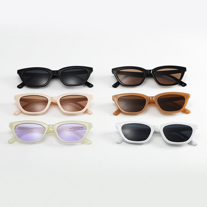 Women's fashionable Cat-Eye sunglasses with transparent frame and mirrored lenses Bowlift