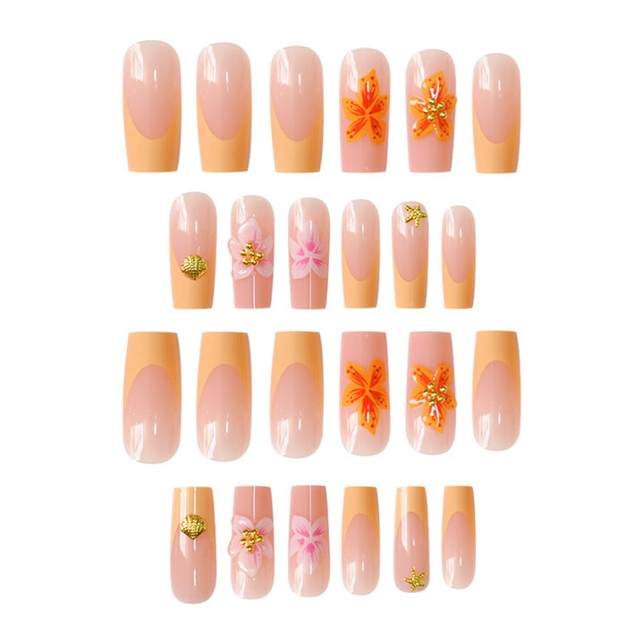 Artistic Floral Luxury Press-On Nails Bowlift