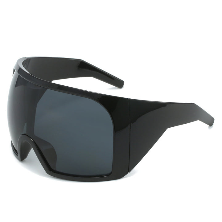 Oversized Shield Sunglasses with Enhanced UV Protection Bowlift