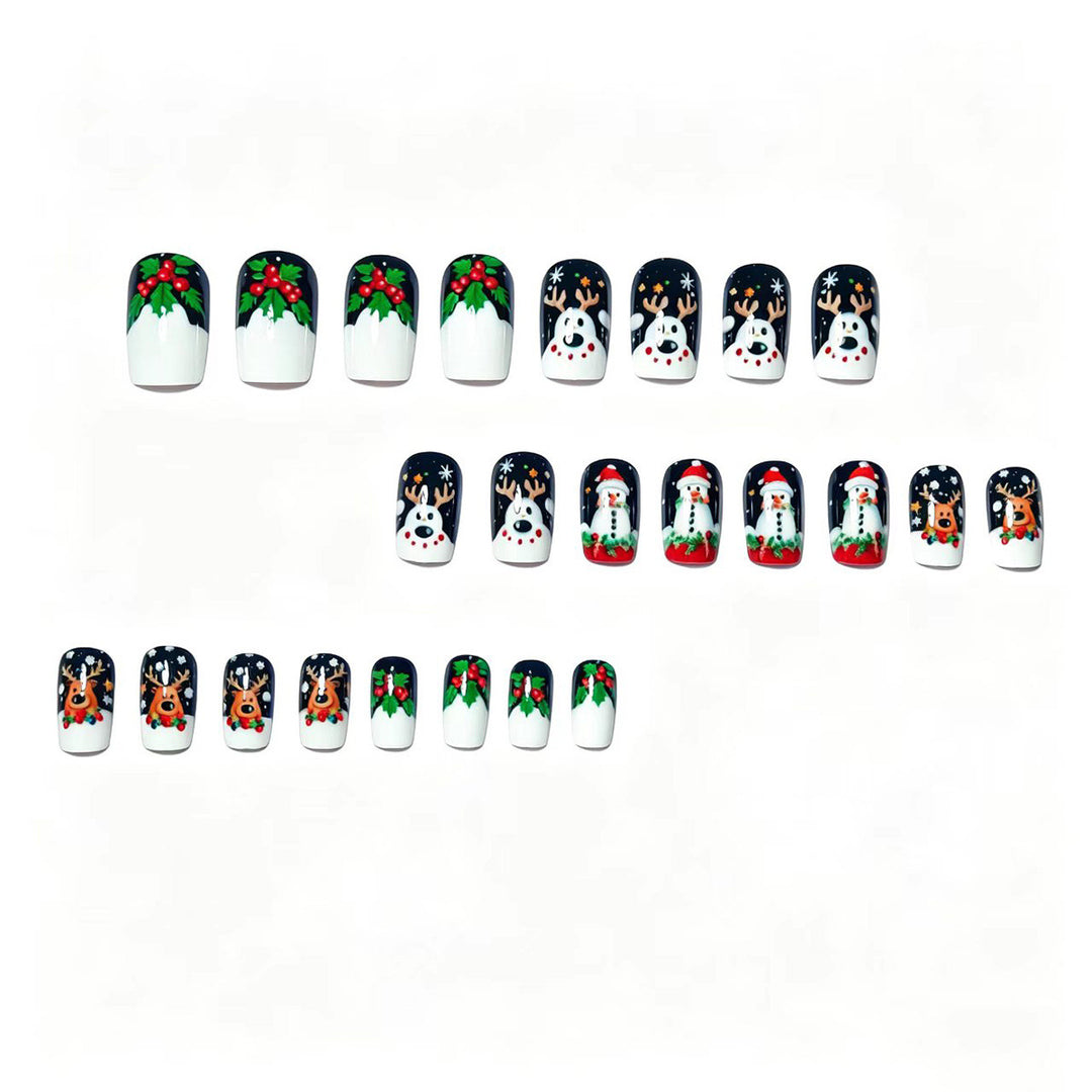 Artificial artificial nails with festive Christmas design Bowlift