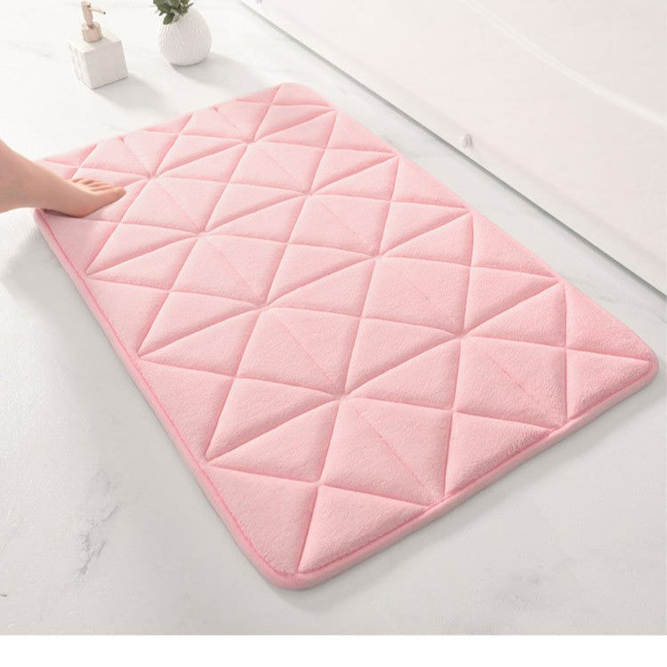 Diamond-Quilted Ultra-Soft Bath Mat