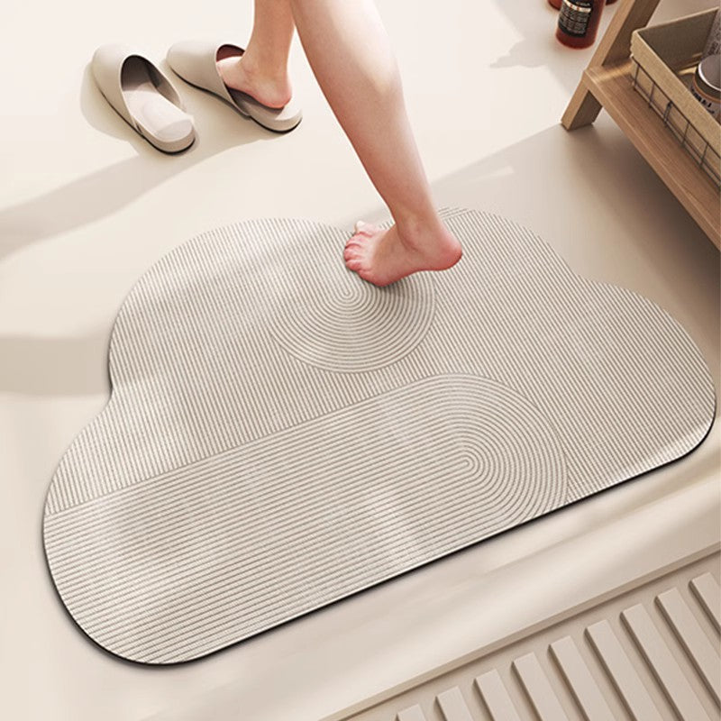 Soft Textured Cloud-Shaped Bath Mat Bowlift