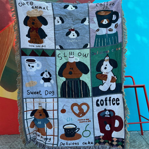 Artistic Cat-Themed Throw Blanket