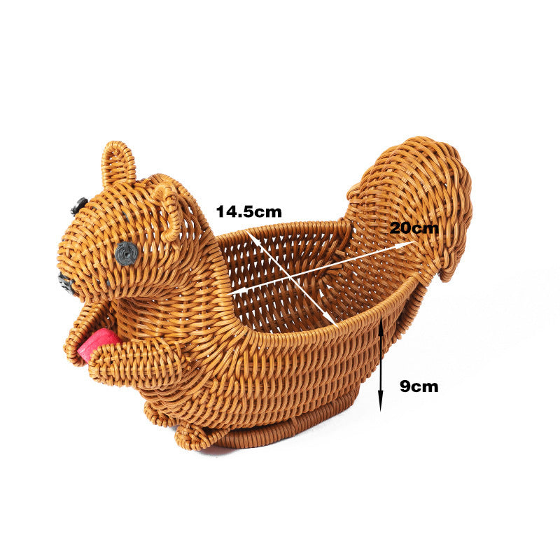 Frog-Shaped Decorative Woven Basket Bowlift