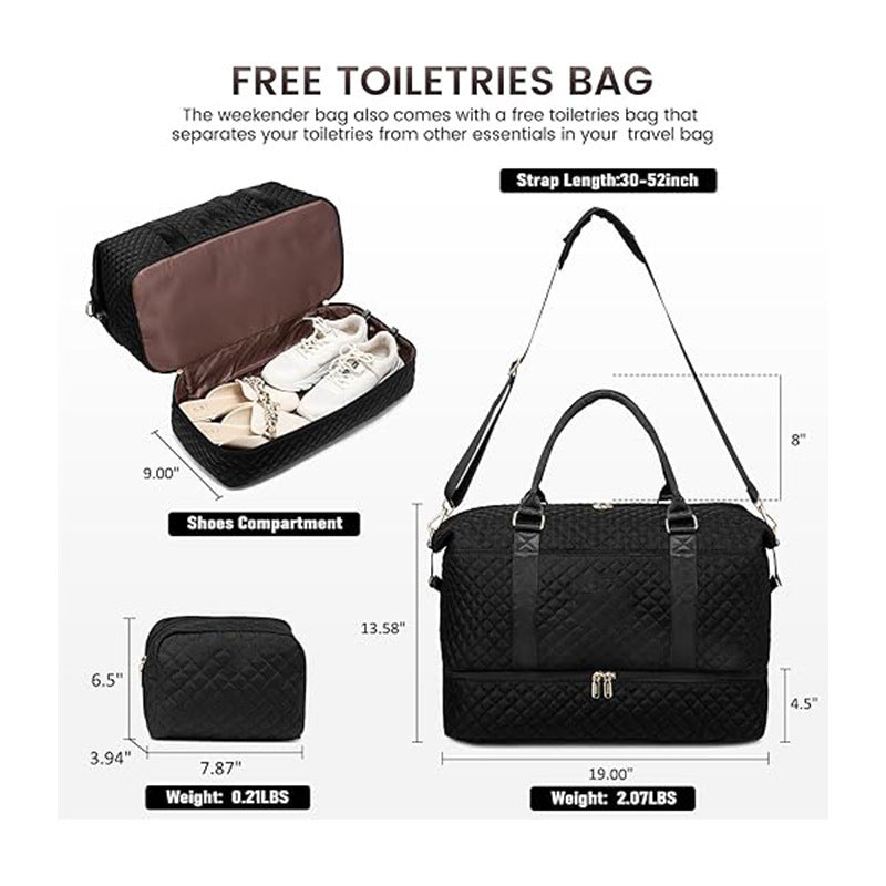 Padded Travel Bag with Removable Cosmetic Pouch Bowlift