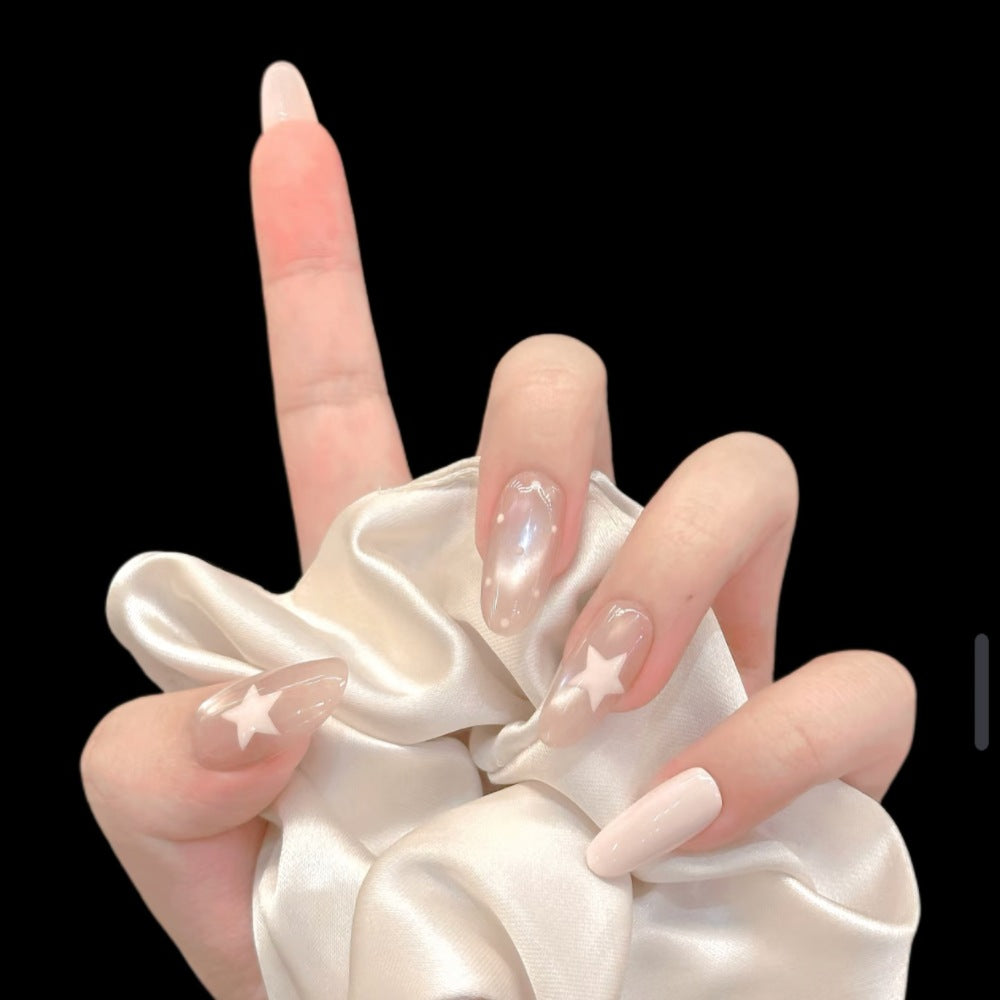 Decorative Press-On Nail Art Set with Star Accents Bowlift