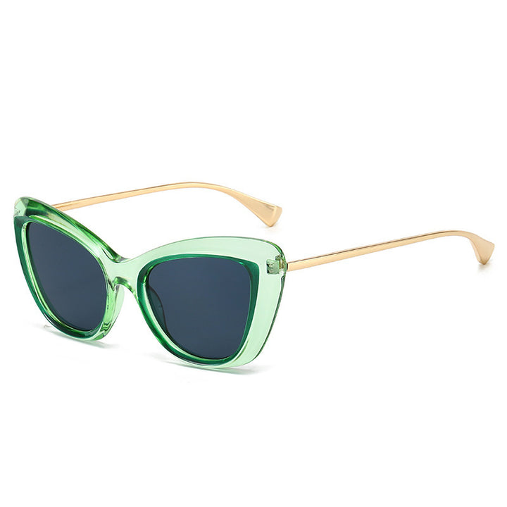 Ladies Cat-Eye Sunglasses with Elegant Metal Frame Bowlift