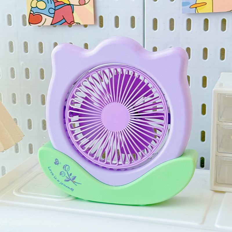 Unisex Portable Mini Table Fan in Flower Pattern Bowlift