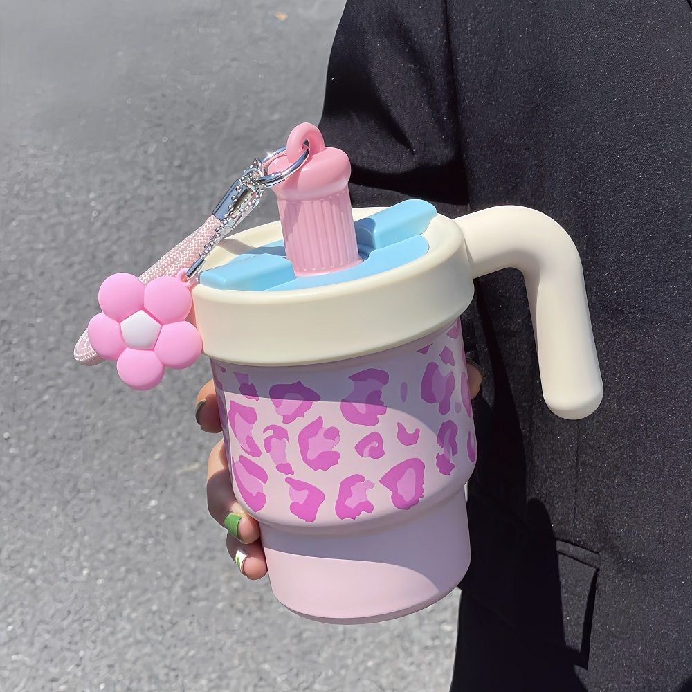 Ladies insulating cup with creative handle and animal design Bowlift