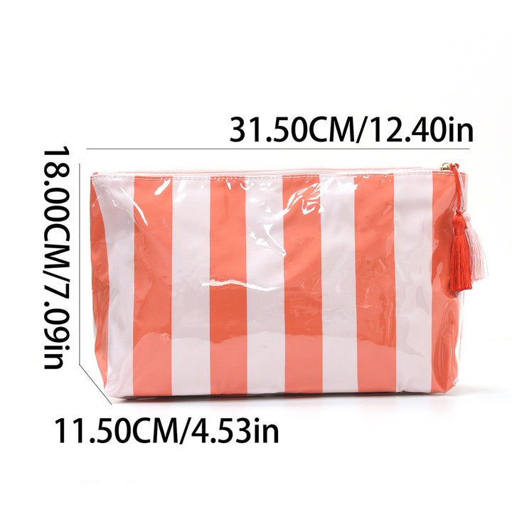 Cosmetic pouch with practical zipper and colorful checkered pattern Bowlift