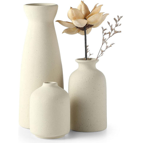 Textured Ceramic Flower Vase Set