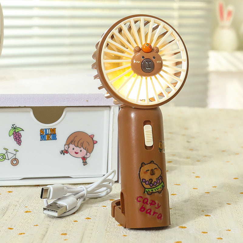 Ladies portable LED handheld fan in playful animal design Bowlift
