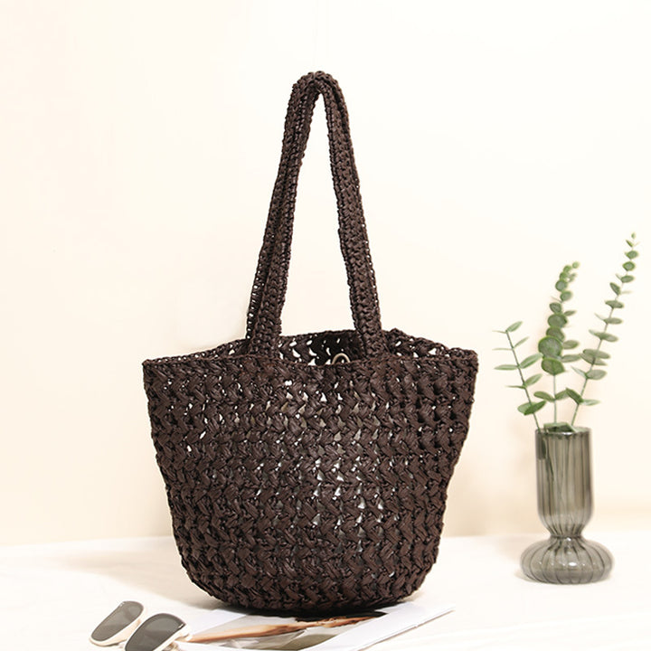 Braided Bast Crossbody Bag with Generous Interior Capacity Bowlift