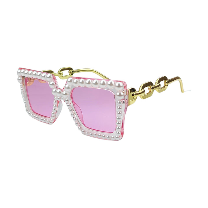 Women's Fashion Square Sunglasses with Chain Decoration Bowlift