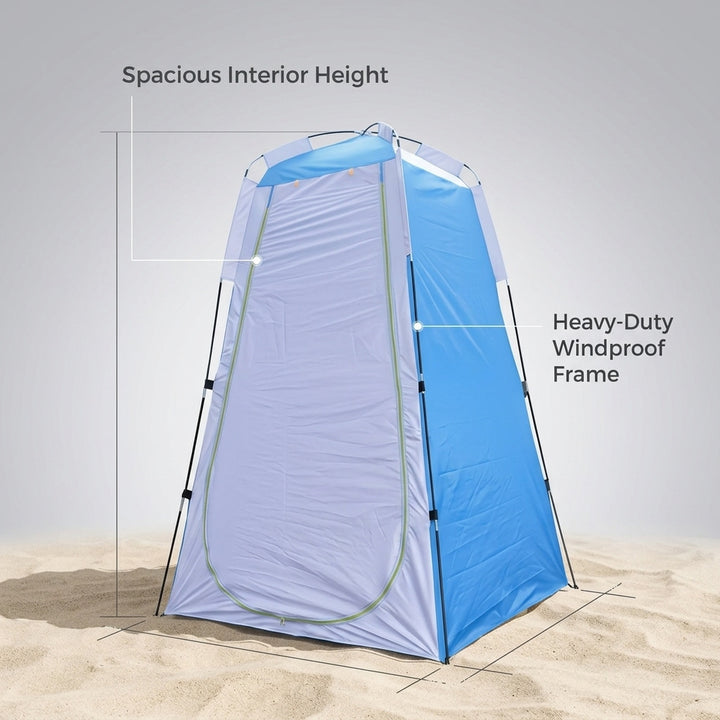 Portable pop-up privacy shower changing tent with zippered door Bowlift
