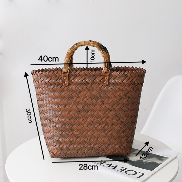 Handmade basket bag with stylish braiding pattern Bowlift