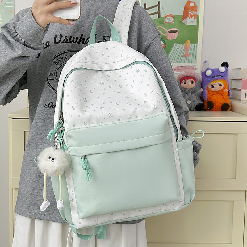 Mini backpack with floral design and practical organizer compartments Bowlift