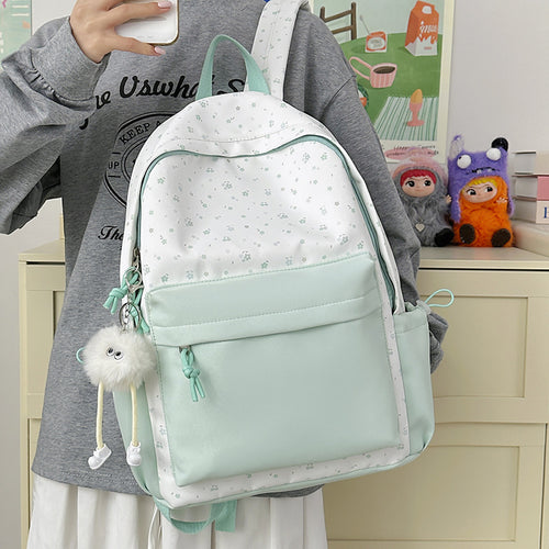 Mini backpack with floral design and practical organizer compartments Bowlift