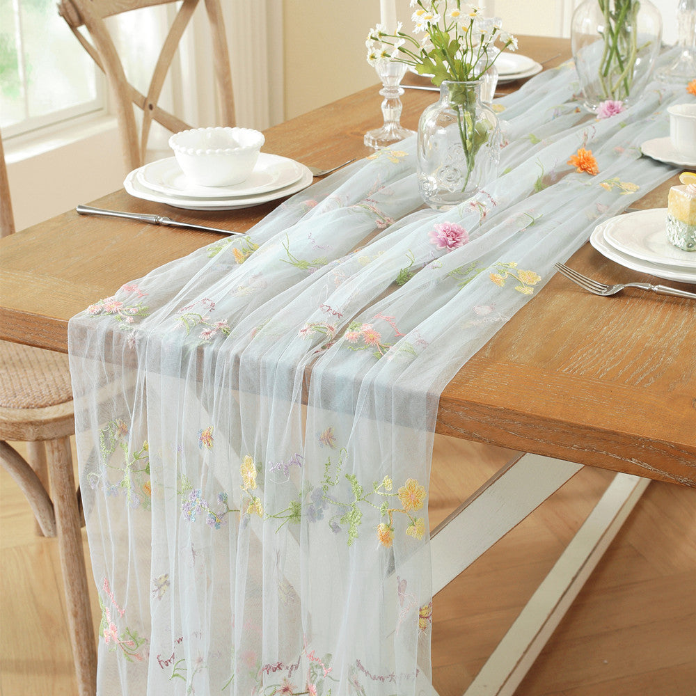 Embroidered Organza Table Runner