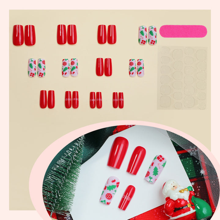 Holiday-Themed Press-On Nail Set Bowlift