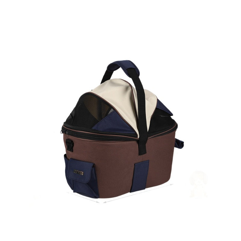 collapsible breathable soft pet carrier bag with mesh canopy and exterior pockets Bowlift