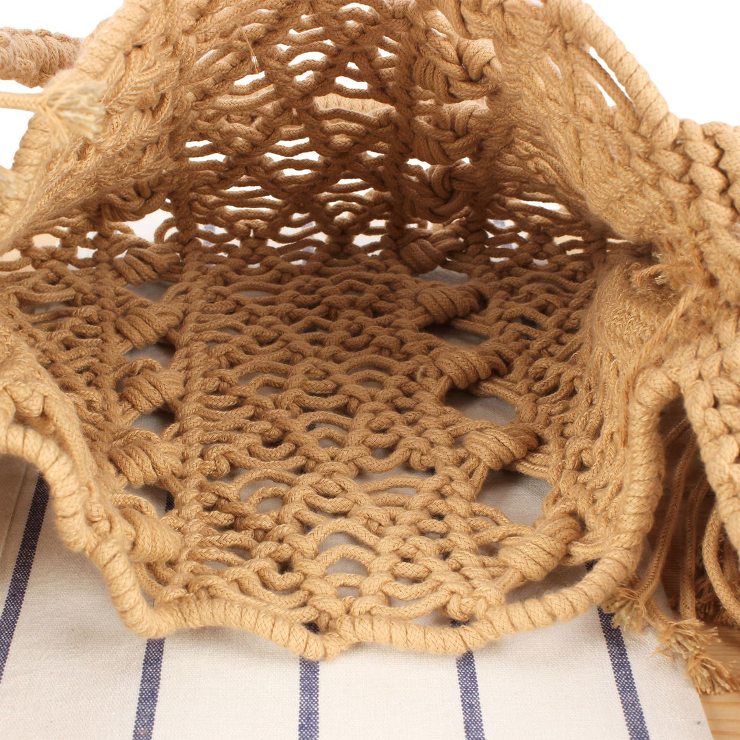 Macrame crossbody bag with fringes and inner pocket Bowlift