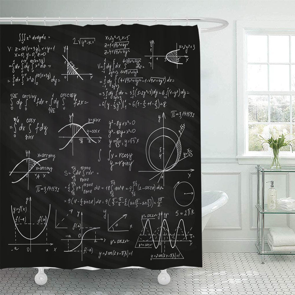 Shower Curtain with Scientific Equation Design Bowlift