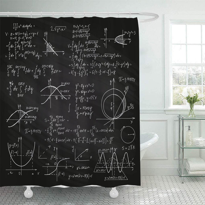 Shower Curtain with Scientific Equation Design Bowlift