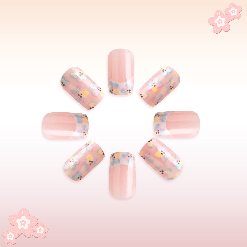 Floral Design Press-On Nails Bowlift
