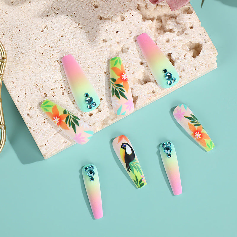 Artificial nail tips in tropical design Bowlift