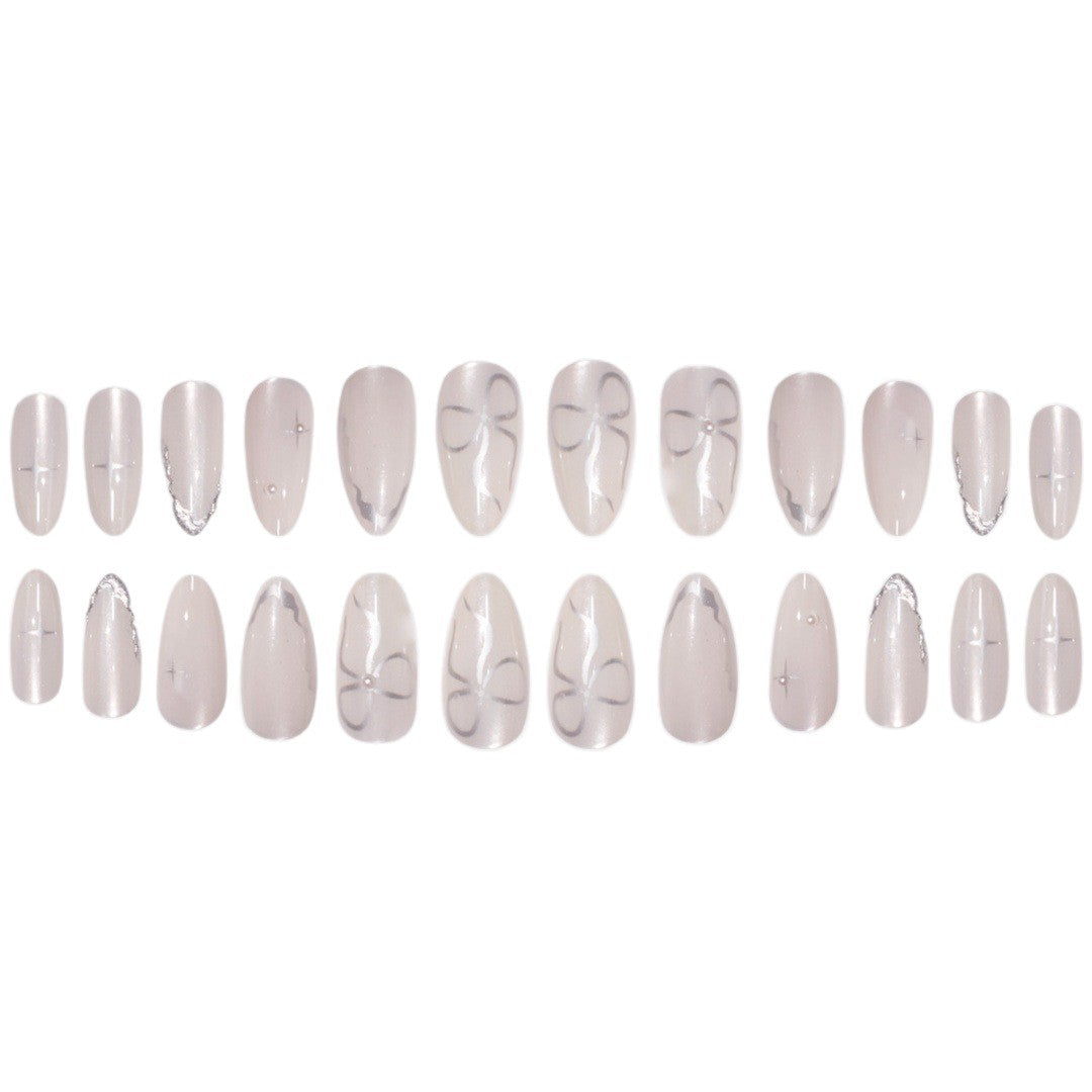 Elegant Stiletto Press-On Nail Art with Glossy Finish Bowlift