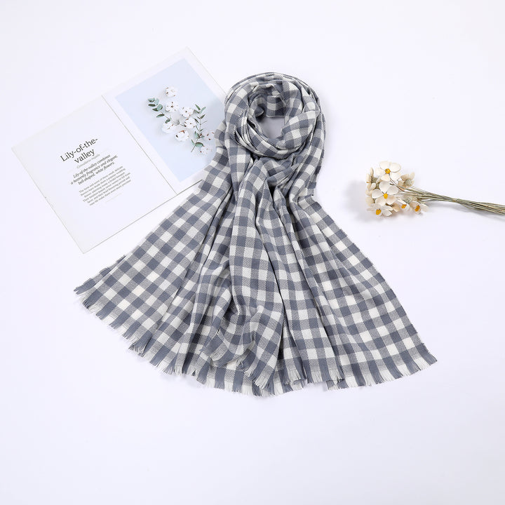Ladies comfortable check scarf Bowlift