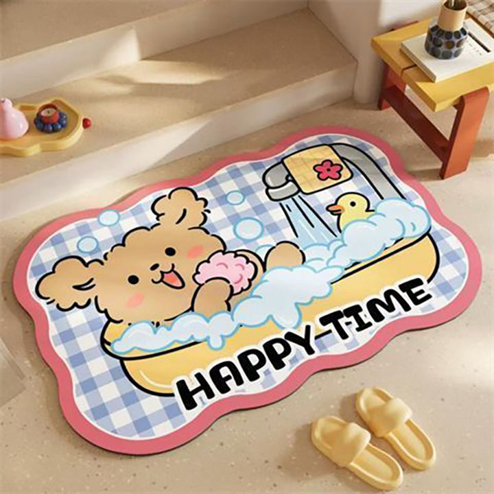 Decorative Cartoon-Themed Bath Mat Bowlift