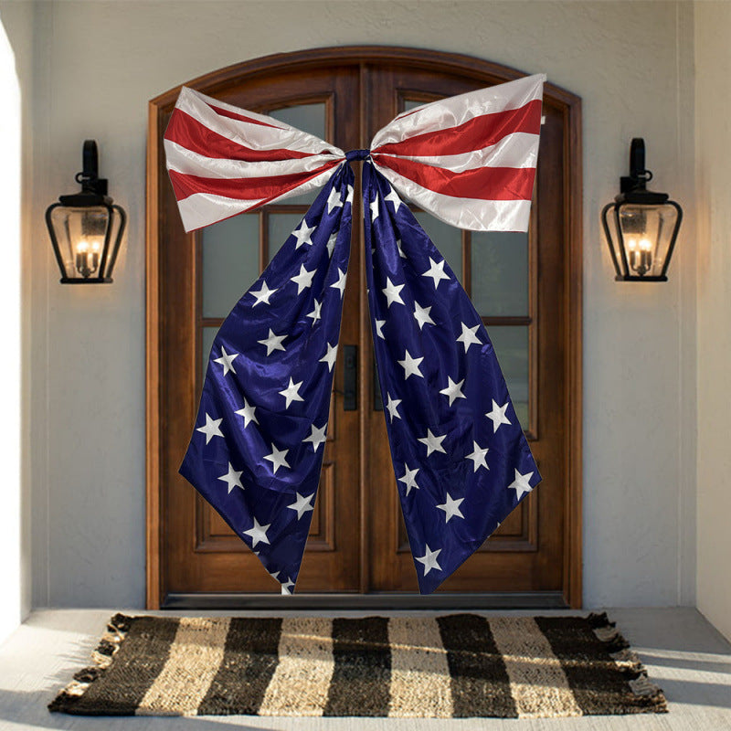 Independence Day Patriotic Gazebo Drapery and Oversized Bow Bunting Set Bowlift