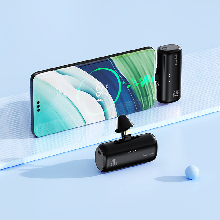 Ultra-compact power bank with integrated charging cable Bowlift